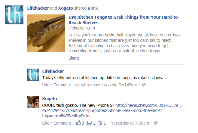 Facebook Shared Link Algorithm Fail